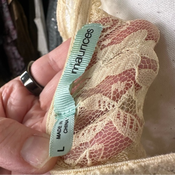 Maurices Cream Lace Boho Women's Tunic - Picture 7 of 8